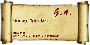 Gerey Apostol névjegykártya